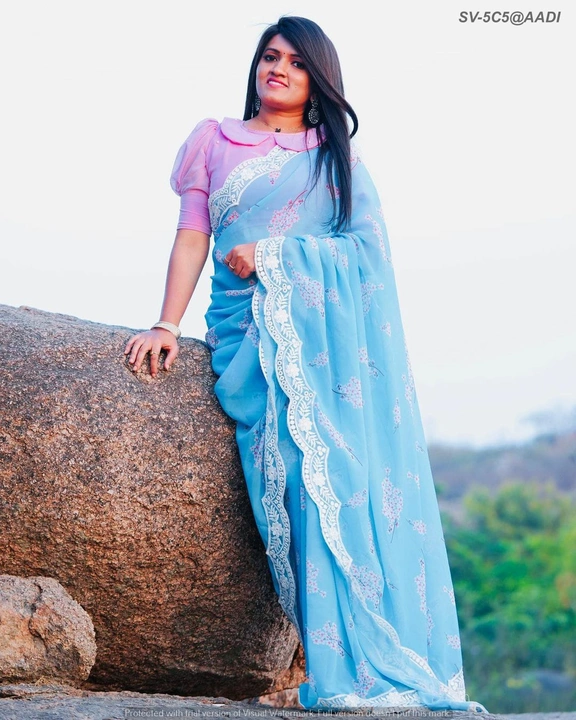 Georgette sarees uploaded by Suyukti Creation on 7/22/2023