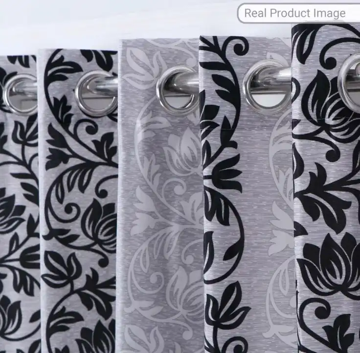 Glory printed curtains 5FT window set of 1_Grey uploaded by Home max india on 7/22/2023