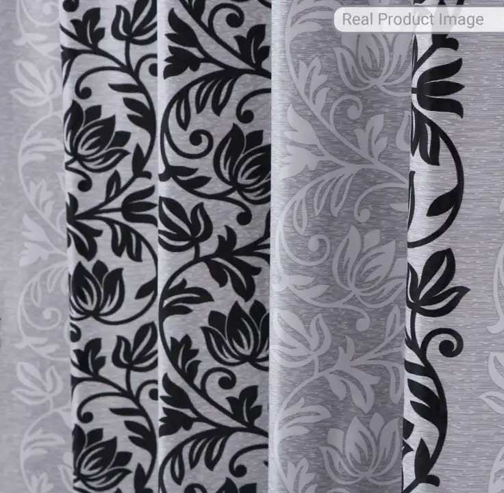 Glory printed curtains 7FT Door set of 1_Grey uploaded by Home max india on 7/22/2023