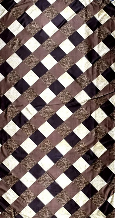 Multicolor diagonal box printed hevay polyester curtains 7FT Door set of _Brown uploaded by Home max india on 7/22/2023