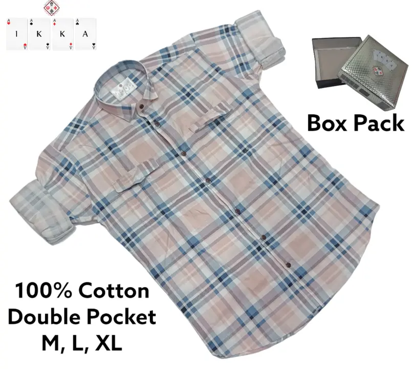 ♦️♣️1KKA♥️♠️ EXCLUSIVE BOX PACKING CHECKERED SHIRTS FOR MEN uploaded by Kushal Jeans, Indore on 7/22/2023
