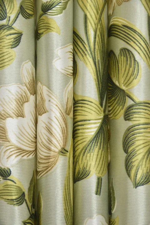 Lily flower printed curtains 7FT Door set of 1_Grèen uploaded by Home max india on 7/22/2023