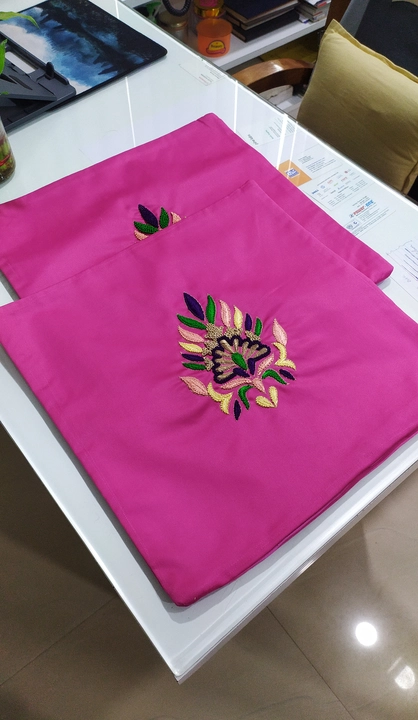Satin embroidered cushion cover  uploaded by Sabrina Exports on 7/22/2023