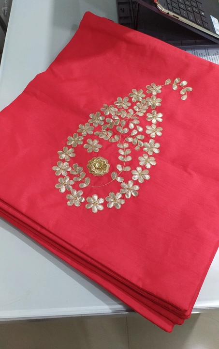 Red silk gota patti cushion cover  uploaded by business on 7/22/2023