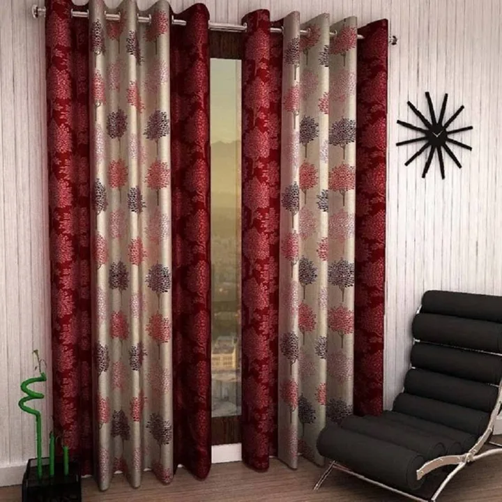 Tree printed multicolor curtain 5FT window set of 1_Maroon  uploaded by Home max india on 7/22/2023