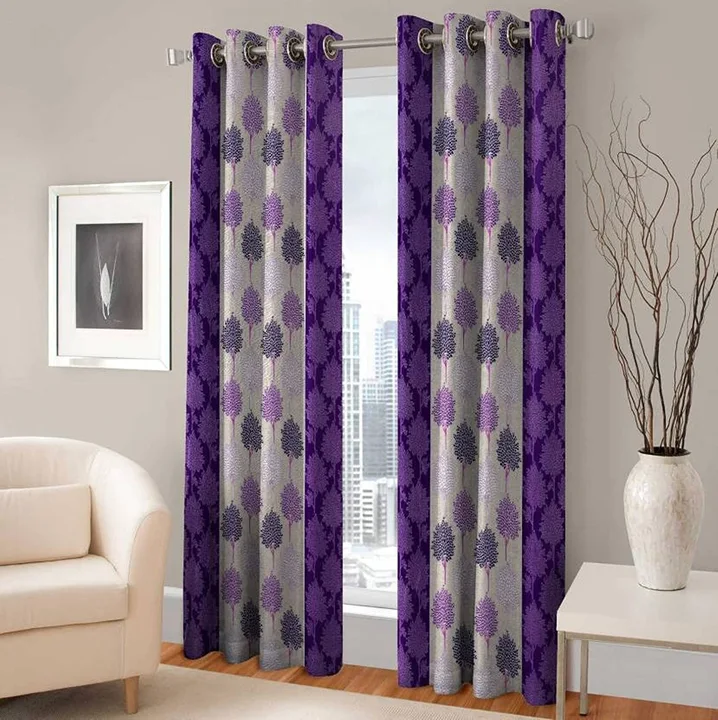 Tree printed multicolor curtain 5FT window set of 1_Wine  uploaded by Home max india on 7/22/2023