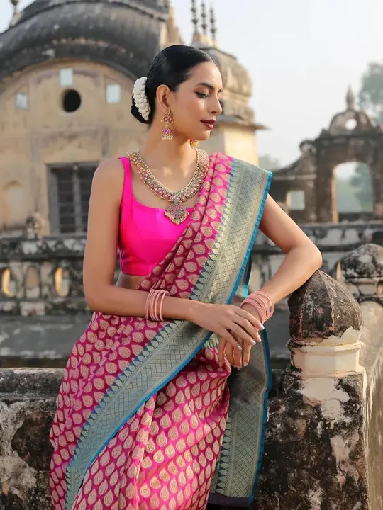 Rich pallu with allover Golden butii design saree uploaded by DHANANJAY CREATIONS on 7/22/2023