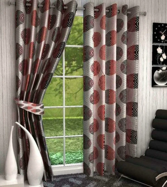 Scarlet printed curtains 7FT Door set of 1_Maroon  uploaded by Home max india on 7/22/2023