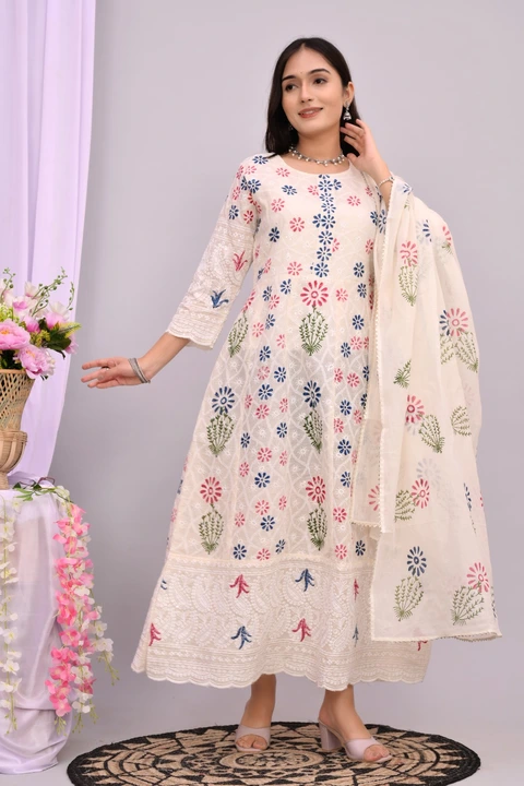 Gown with Dupatta  uploaded by PANIHARI COLLECTION CENTRE on 7/22/2023