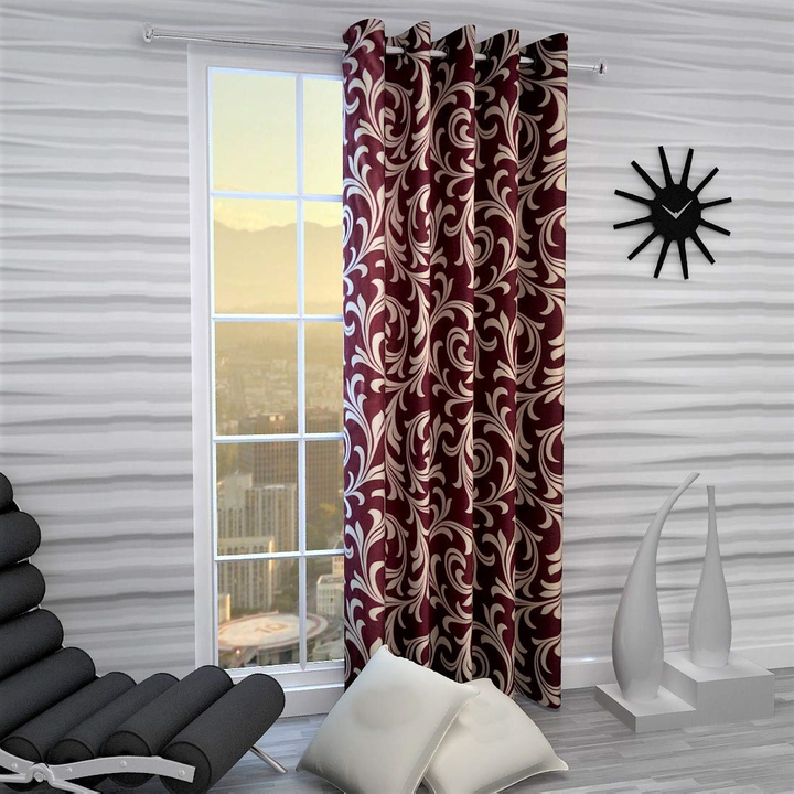 Tree printed multicolor curtain 5FT window 1_Maroon  uploaded by Home max india on 7/22/2023