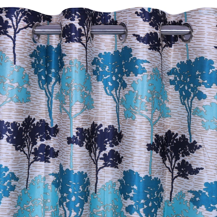 Allover multicolor tree printed  heavy polyester curtains 5FT window set of 1_Blue  uploaded by Home max india on 7/22/2023