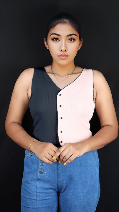 V neck crop top with multicolour combination  uploaded by business on 7/22/2023
