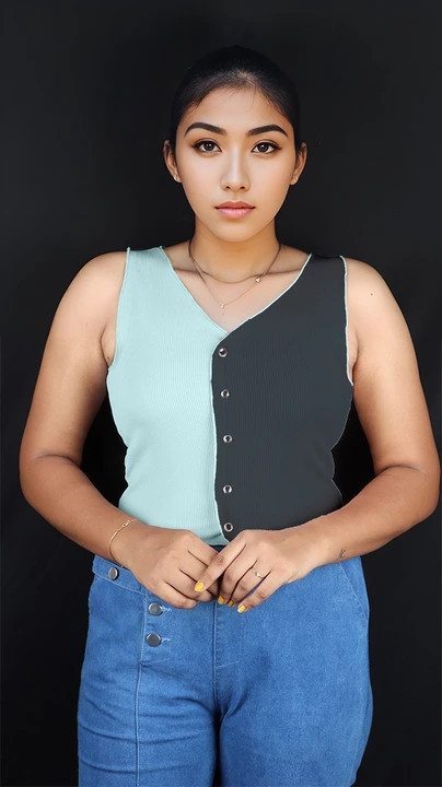 V neck crop top with multicolour combination  uploaded by business on 7/22/2023