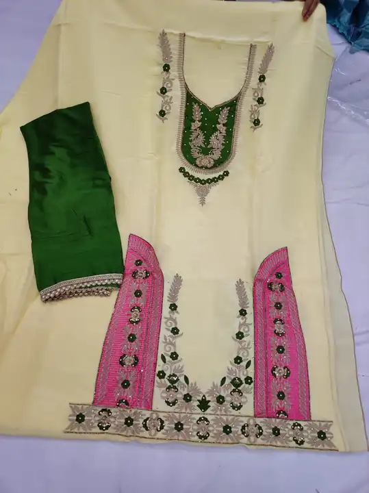 Upada silk suit with chinon chiffon dupatta  uploaded by Manish sales on 7/22/2023