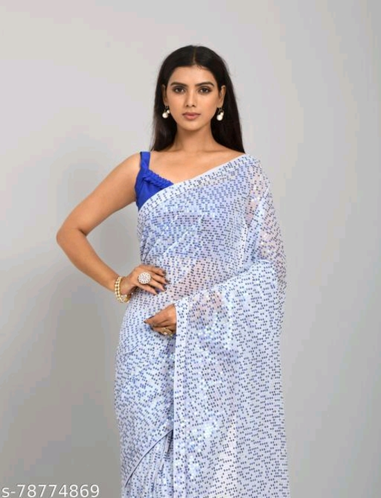 ETHANIC SIDE Women's Georgette Silk Embroidered Two Ton Sequin Saree With Blouse Piece (Blue)
Name:  uploaded by Shahira boutique on 7/22/2023