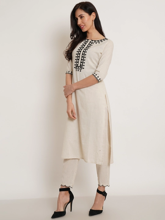 Embroidered Cotton Women kurta and Pant Set uploaded by CLOUDS ENTERPRISES on 7/22/2023