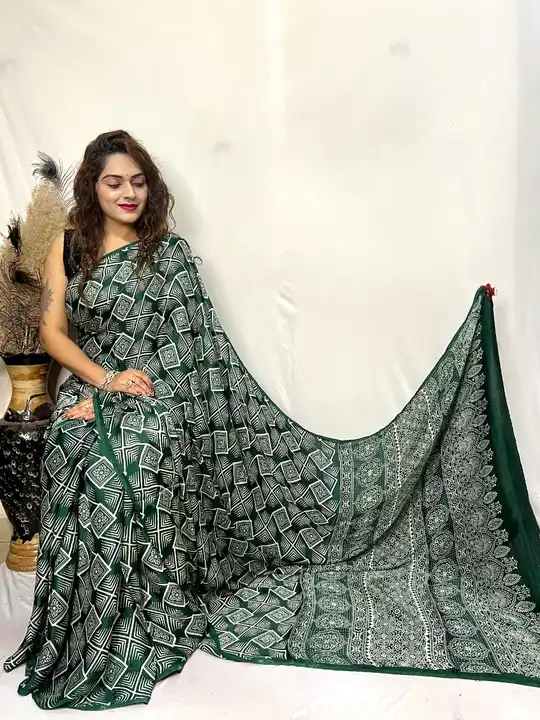 Modal silk 3D print saree uploaded by Arihant Bandhani's on 7/22/2023