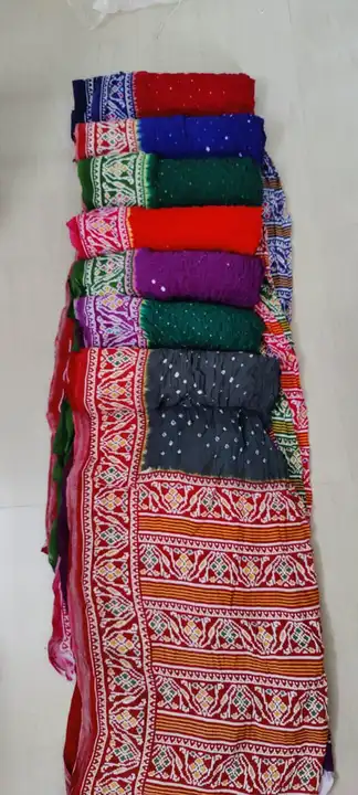 Modal silk saree with patola pallu uploaded by Arihant Bandhani's on 7/22/2023