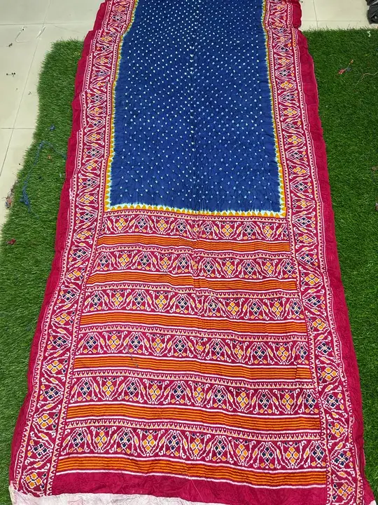 Modal silk saree with patola pallu uploaded by Arihant Bandhani's on 7/22/2023