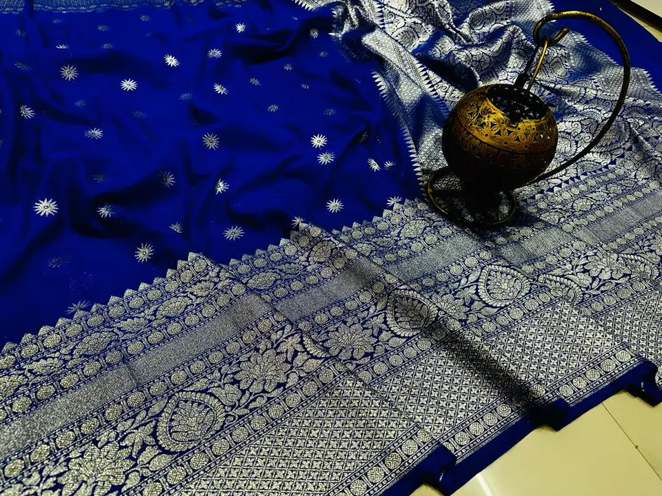 Beautiful Banarasi Georgette Dyeable Saree in Royal Blue  Colour  uploaded by REGALIA WEAVERS ENTERPRISES on 7/23/2023