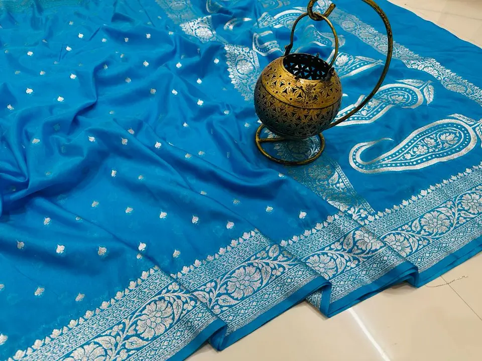 Banarasi Georgette Dyeable Saree in Light Blue Colour  uploaded by REGALIA WEAVERS ENTERPRISES on 7/23/2023