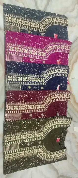 Post image Cotton Fabric, Embroidery gowns free size. MOQ 30 pcs