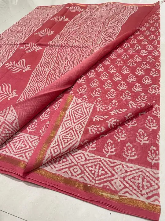 dabu printed saree uploaded by Virasat kala chanderi on 7/23/2023