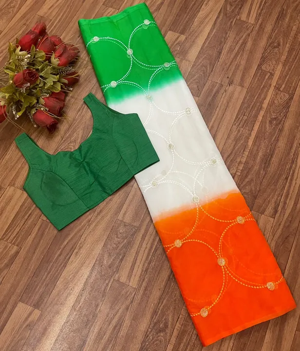 💖 *Independence Day Special* 💖
 *Tiranga Jari -2*

Saree Fabric -- *Pure Soft Organza fabric with  uploaded by Style's fashion on 7/23/2023