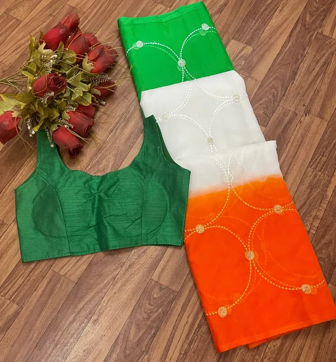 💖 *Independence Day Special* 💖
 *Tiranga Jari -2*

Saree Fabric -- *Pure Soft Organza fabric with  uploaded by Style's fashion on 7/23/2023