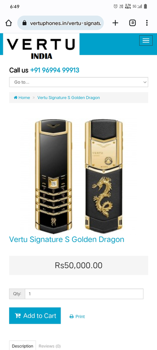 Vertu Dragon Gold  uploaded by SR SUPPLIERS on 7/23/2023