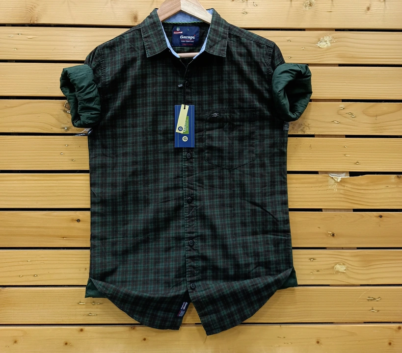 Brand - Garape - Mens cotton slim fit full sleeves check shirts uploaded by Kamdhenu garment on 7/23/2023