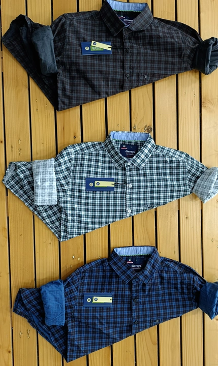 Brand - Garape - Mens cotton slim fit full sleeves check shirts uploaded by Kamdhenu garment on 7/23/2023