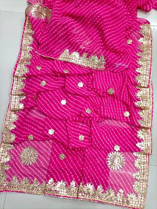 😍😍 *NEW LAUNCHED SAWAN SPECIAL MOTHRA*😍🤩

💃🏻CBC Micro Georgette Fabric *MOTHRA* Rani Colour Sa uploaded by Gotapatti manufacturer on 7/24/2023
