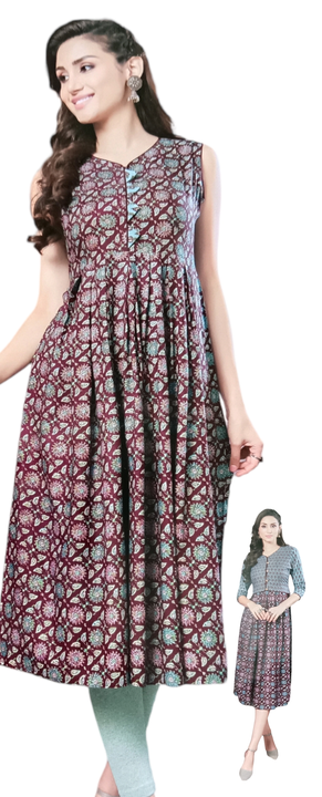 Print Reyon two pis kurti new uploaded by business on 7/24/2023