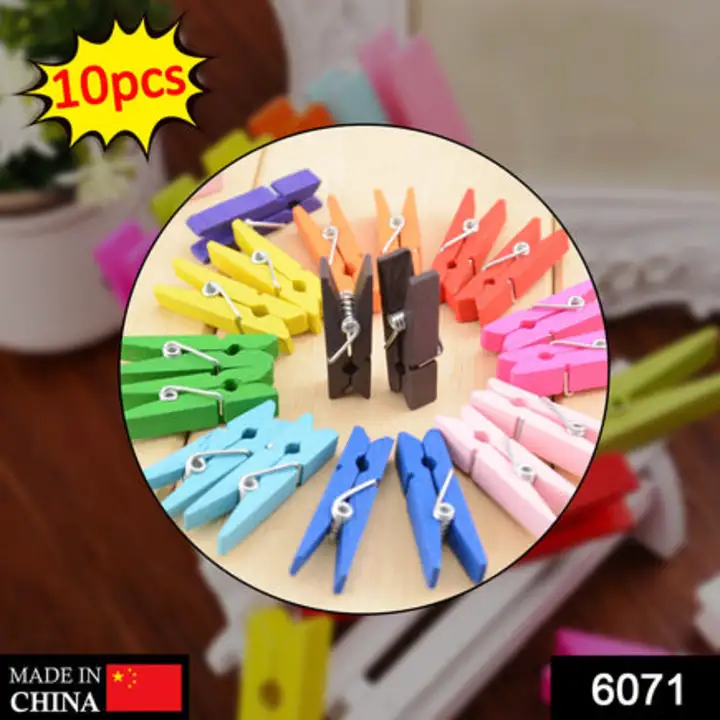 6071 Wooden Clips (Pack of 10) uploaded by DeoDap on 7/24/2023