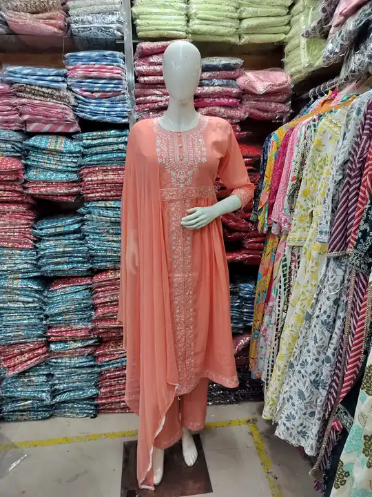 Party wear with chiffon dupatta  uploaded by PANIHARI COLLECTION CENTRE on 7/24/2023