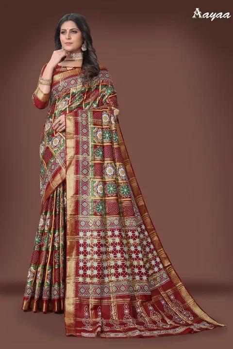 Patola print saree  uploaded by HEERADHYA ENTERPRISE on 7/24/2023