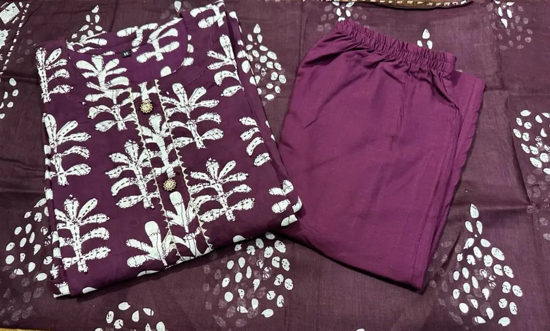 Reyon kurti with pent and dupatta  uploaded by PANIHARI COLLECTION CENTRE on 7/24/2023