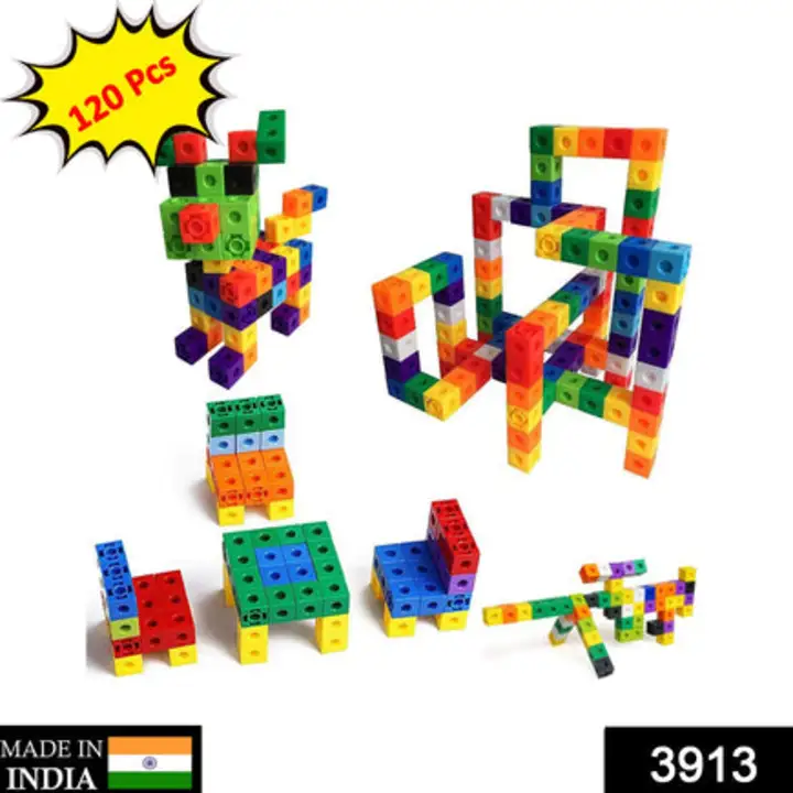 3913 120 Pc Cube Blocks Toy used in... uploaded by DeoDap on 7/24/2023