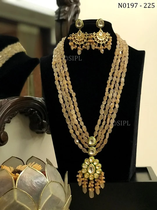 1 gram gold plated Kundan jewelry along with tumble beads uploaded by CULTURE on 7/24/2023