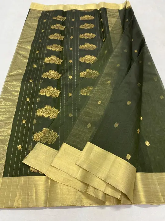 buta pallu katan silk  chanderi saree uploaded by Virasat kala chanderi on 7/24/2023