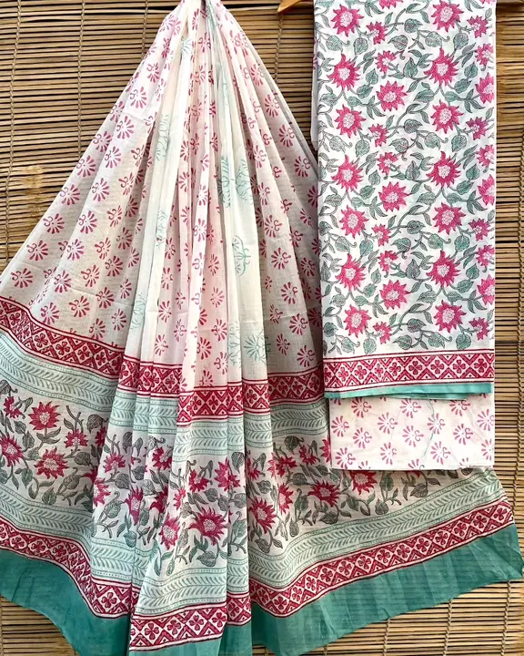 Cotton suit with mulmul dupatta  uploaded by The print house  on 7/24/2023