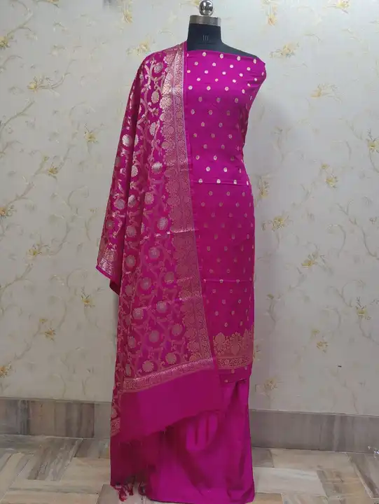 Banarasi Kataan Silk Dyeable Suits  uploaded by REGALIA WEAVERS ENTERPRISES on 7/24/2023