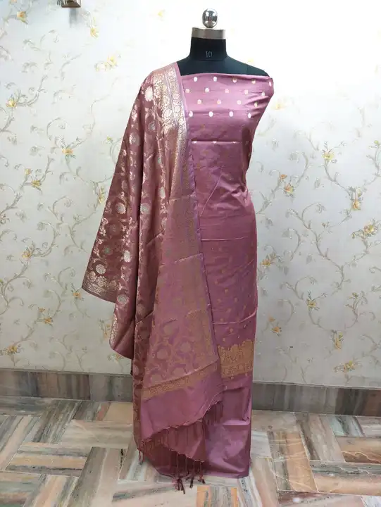 Banarasi Kataan Silk Dyeable Suits uploaded by REGALIA WEAVERS ENTERPRISES on 7/24/2023