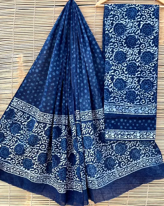 Bagru Hand block printed pure cotton suit with cotton mulmul dupatta. uploaded by The print house  on 7/24/2023