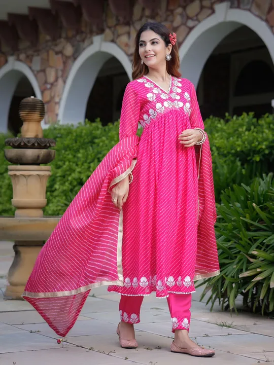 Gorget febric anarkali dress  uploaded by Anuradha collection's on 7/24/2023