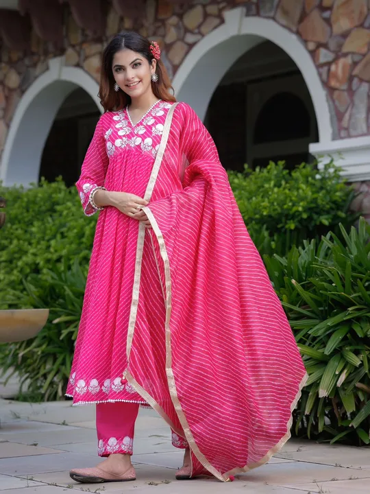 Gorget febric anarkali dress  uploaded by Anuradha collection's on 7/24/2023