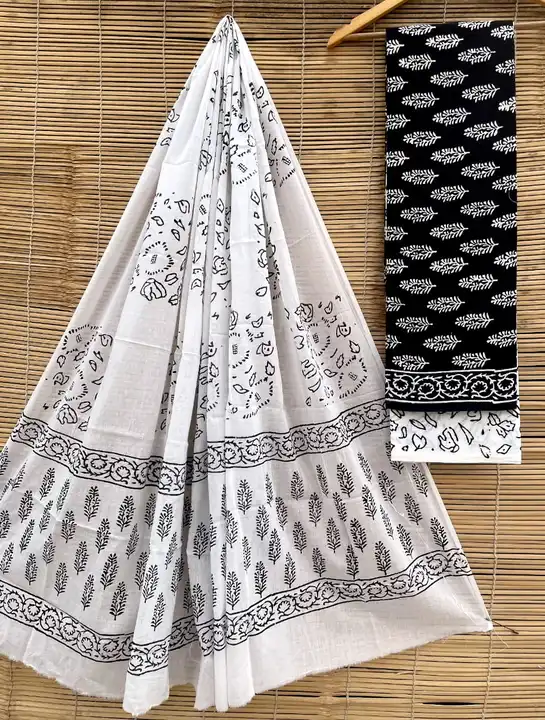 Cotton suit with mulmul dupatta  uploaded by The print house  on 7/24/2023