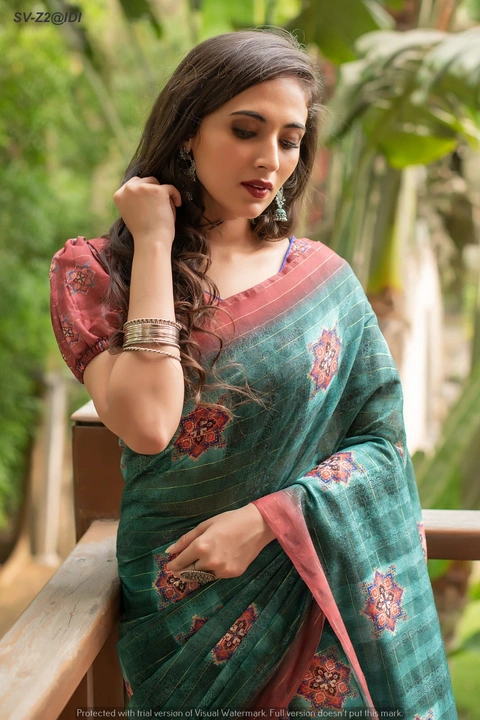 Soft linen cotton saree  uploaded by Suyukti Creation on 7/24/2023