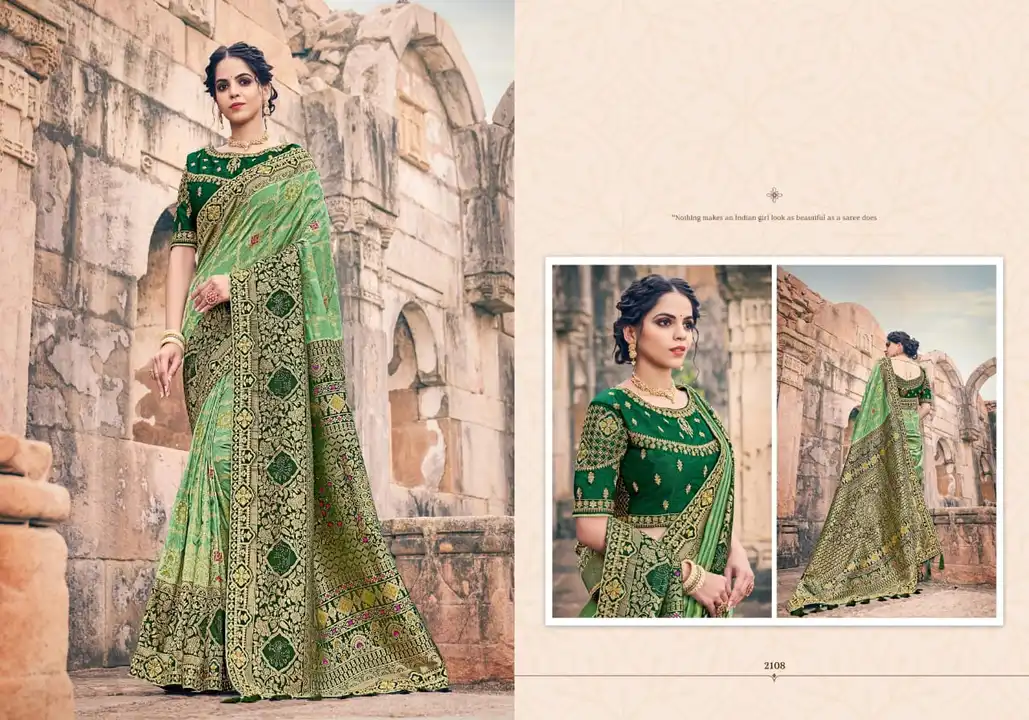 Price :-2000+5% 

Fabric:-fancy silk 

GST 5 

Ship extra

Single available uploaded by Aanvi fab on 7/24/2023